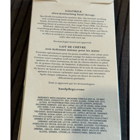 NEW Crabtree & Evelyn Goatmilk Moisturizing Hand Therapy Cream 3.5 oz - Picture 2 of 5